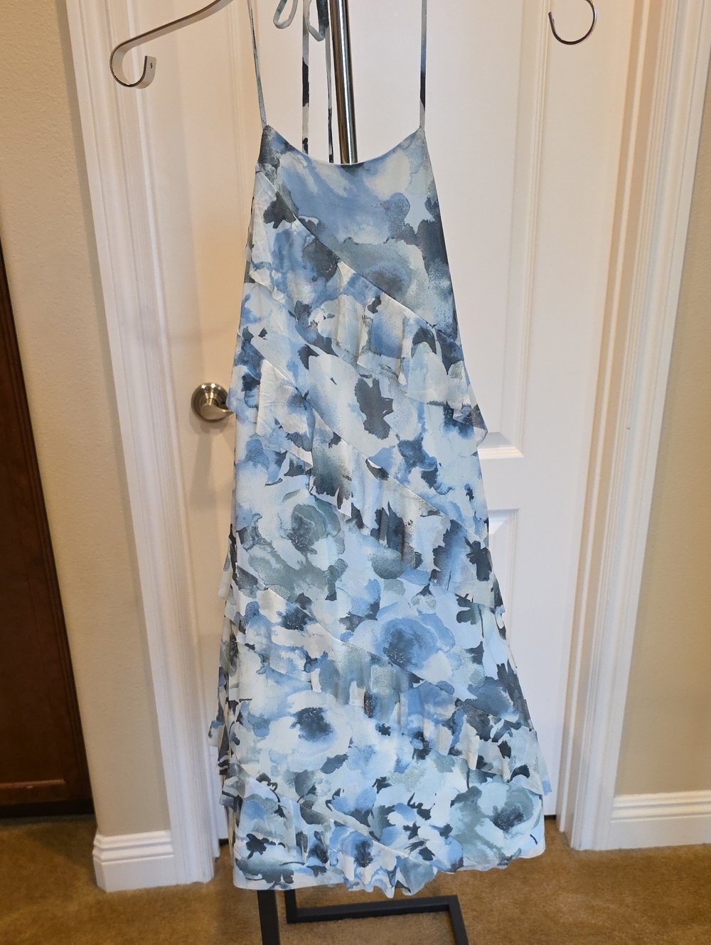 Blue Floral Spaghetti-Strap Women's Dress (Never WORN)